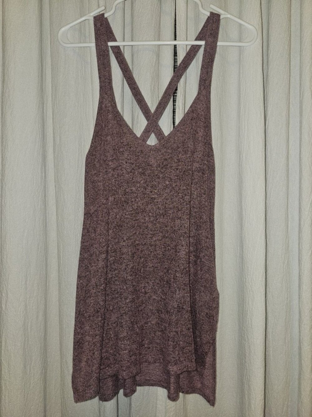 Express Marled Mauve Purple Criss Cross Back Tank Top Size M